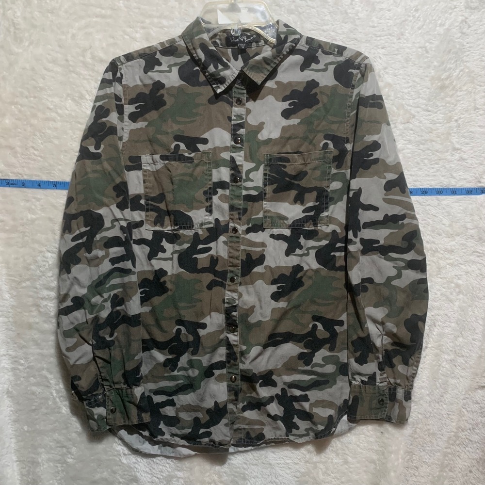 Velvet Heart Camouflage Button‎ Down Long Sleeve Shirt Medium Tencel